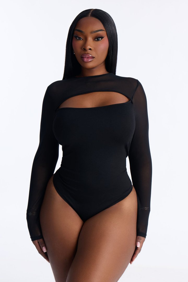 Milan Mesh Bodysuit - Black