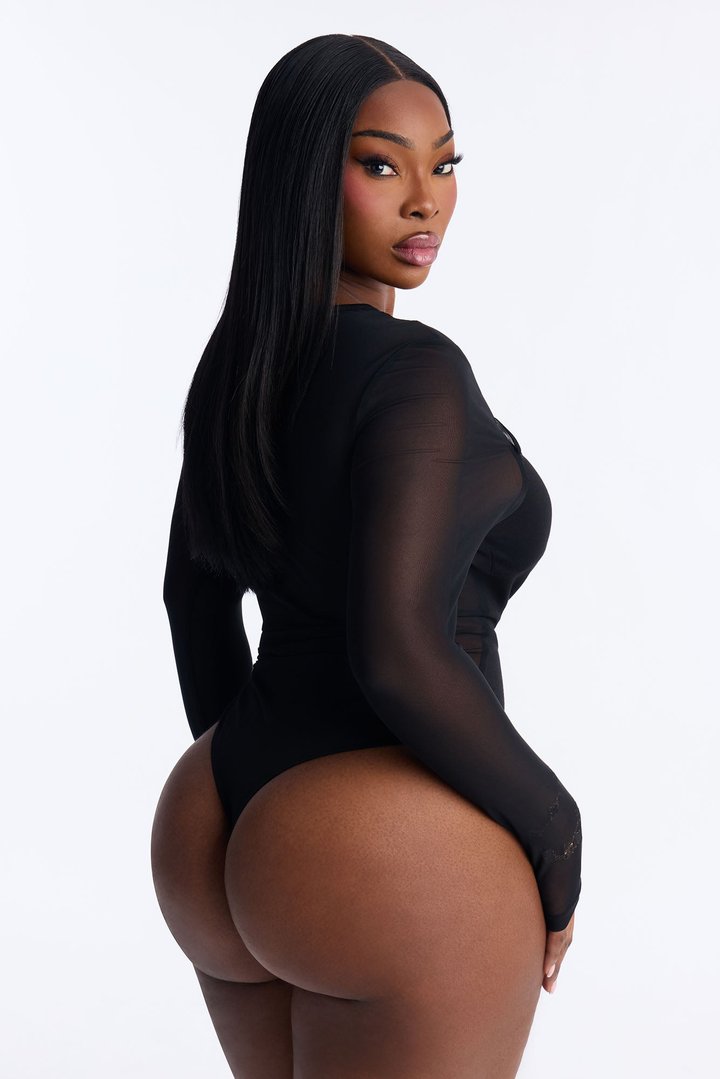 Milan Mesh Bodysuit - Black