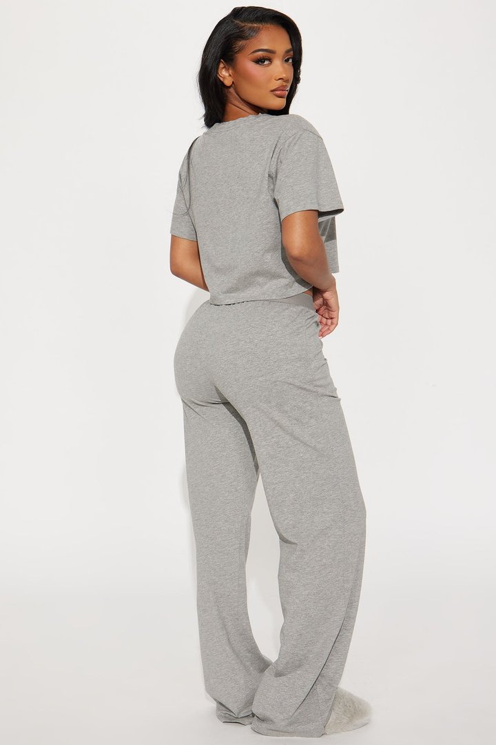 FN Mood Cotton PJ Pant Set - Heather Grey
