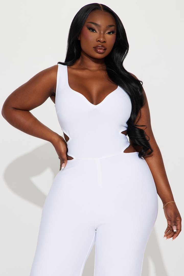 On The Stage Bandage Jumpsuit - White