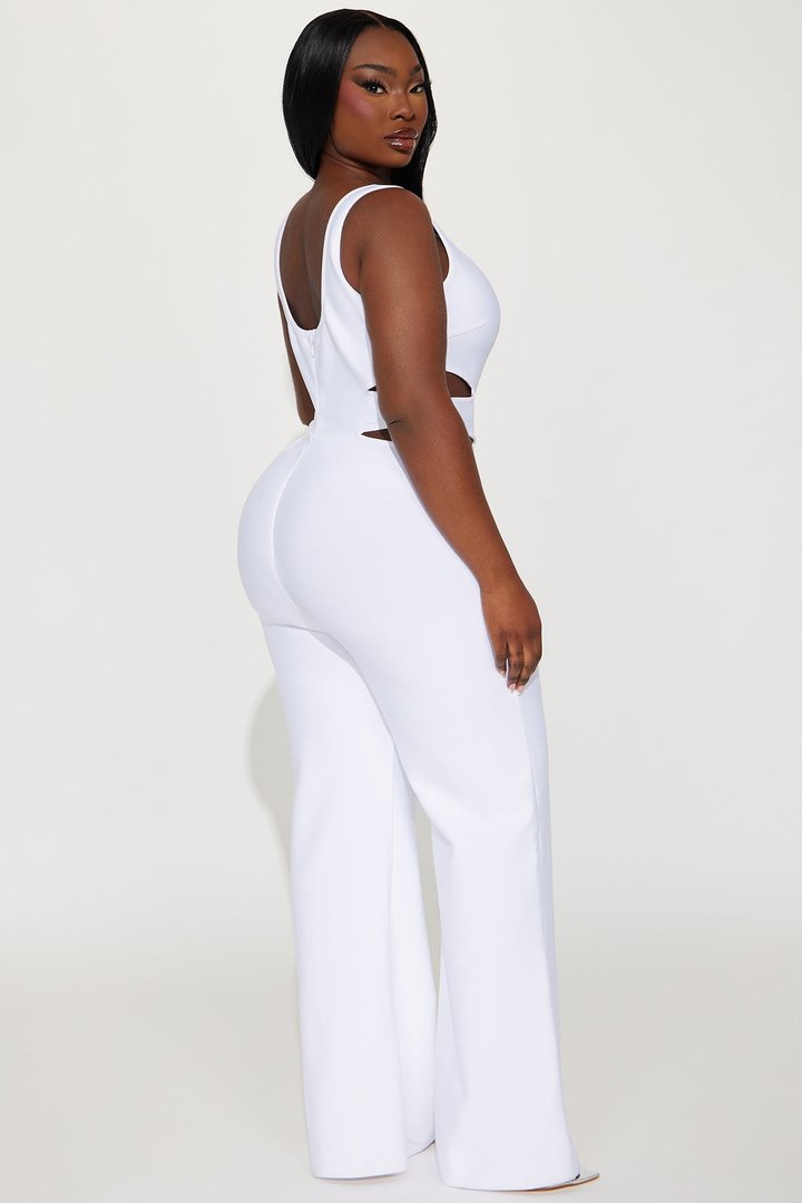 On The Stage Bandage Jumpsuit - White
