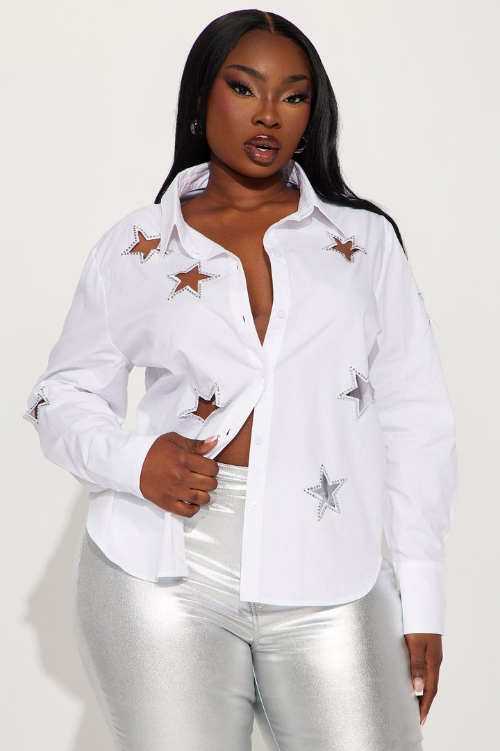 Lookin Like A Star Shirt - White/Silver