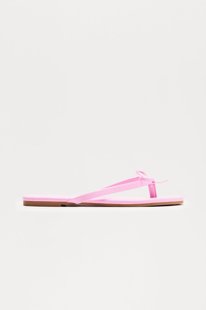 Coral Bow Flip Flops - Pink