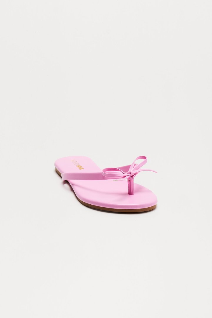 Coral Bow Flip Flops - Pink
