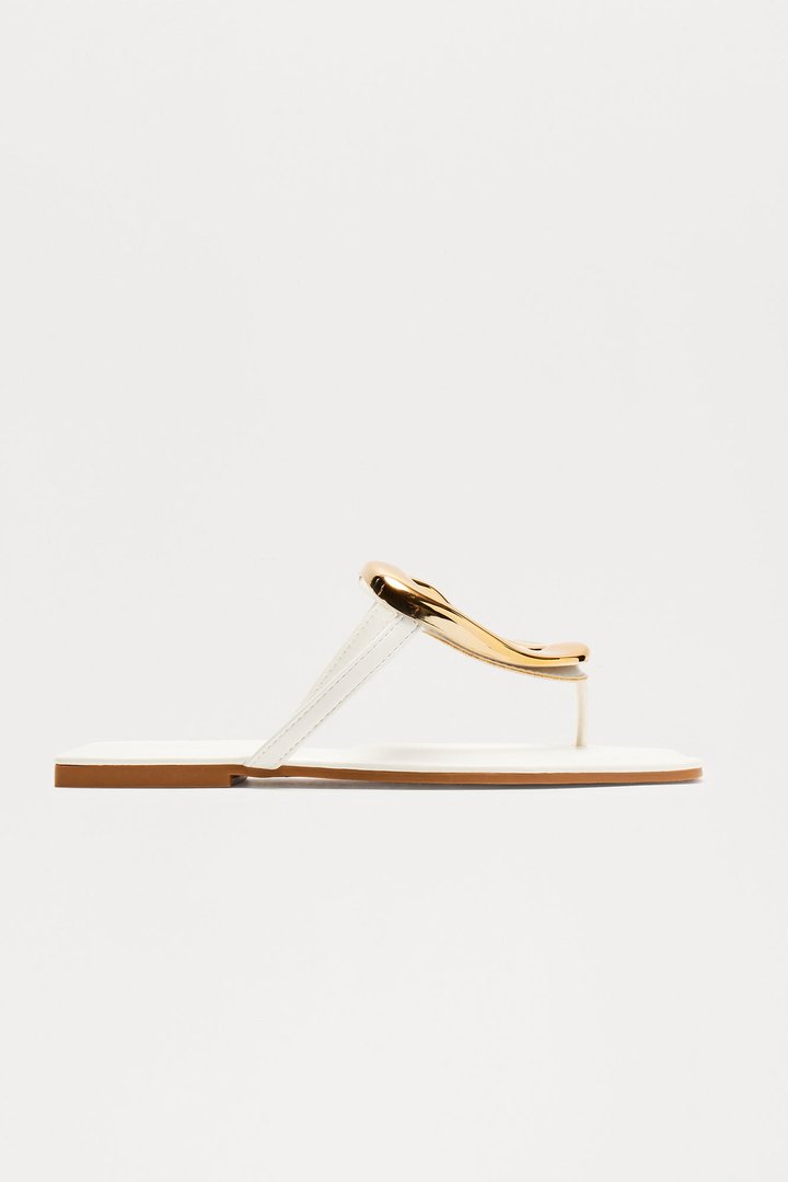 New Here Flat Sandals - White