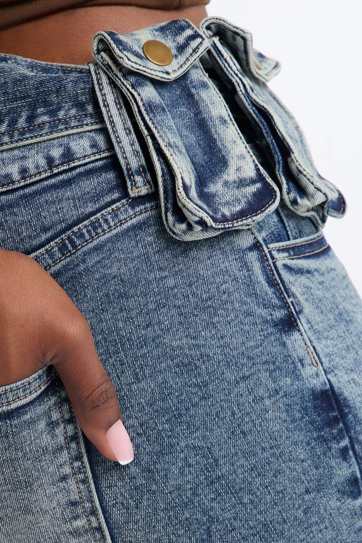 Moment Of Glory Low Rise Flare Jeans - Vintage Wash
