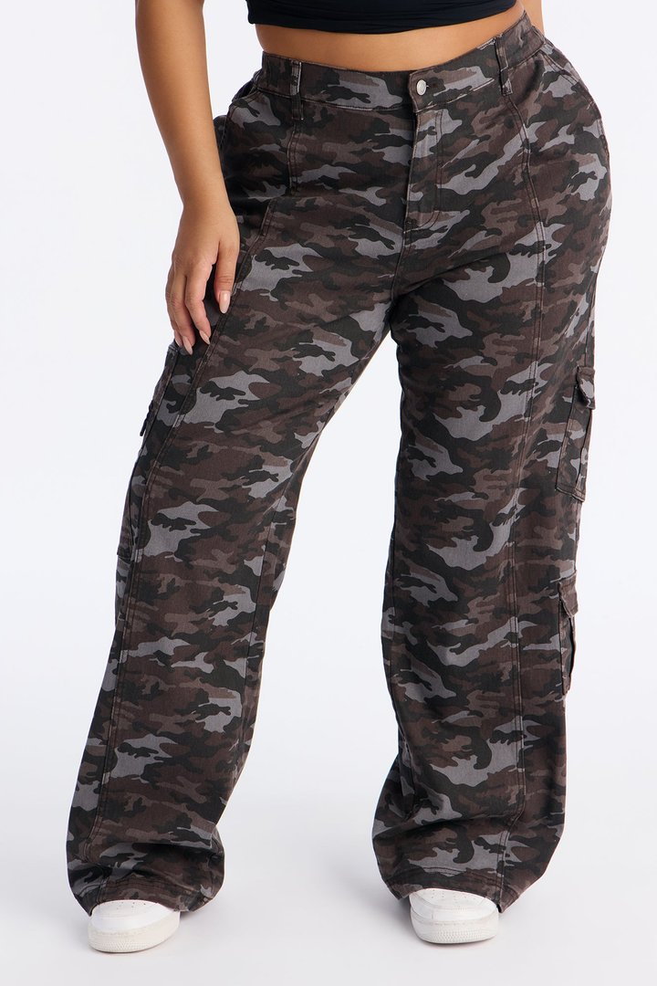Berkely Washed Camo Cargo Pant - Grey/combo