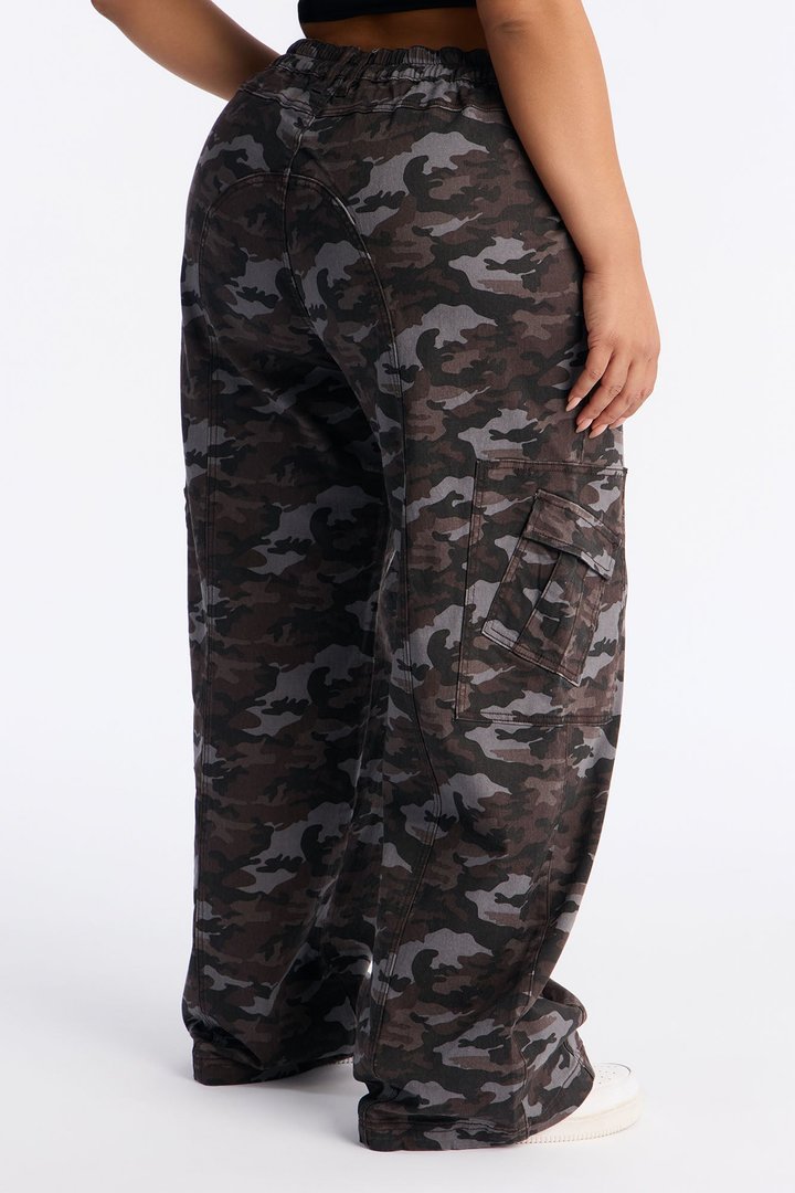 Berkely Washed Camo Cargo Pant - Grey/combo