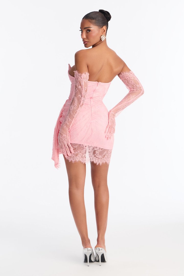 Always Sweet Corset Mini Dress Set - Pink