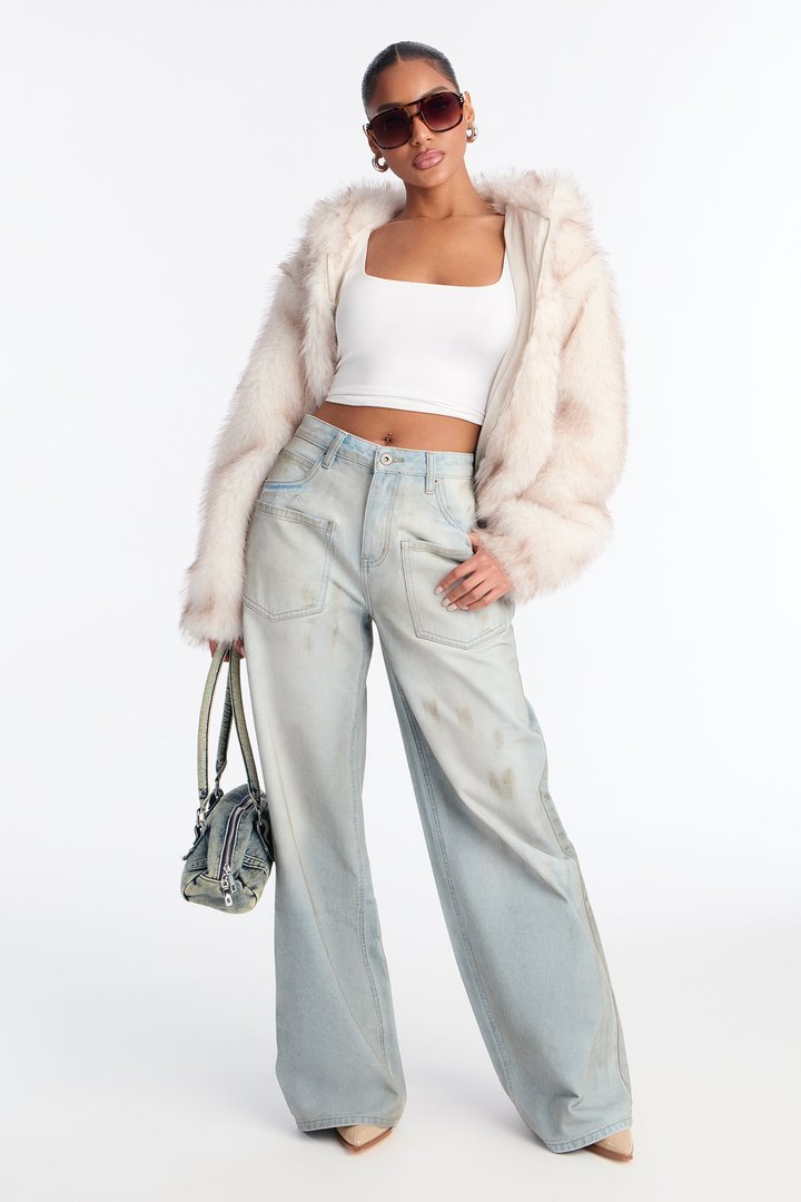 Marais Drop Waist Denim Jeans - Light Wash