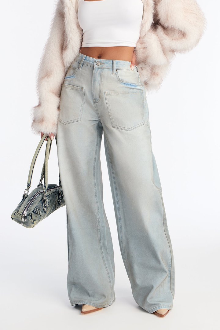 Marais Drop Waist Denim Jeans - Light Wash