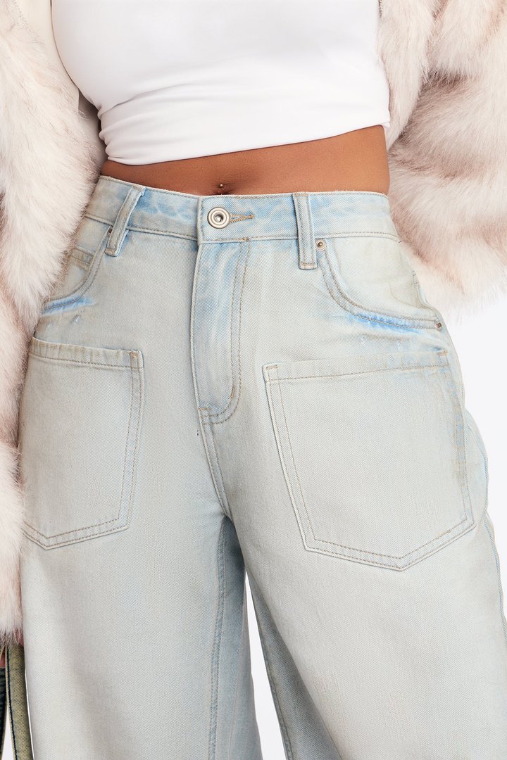 Marais Drop Waist Denim Jeans - Light Wash