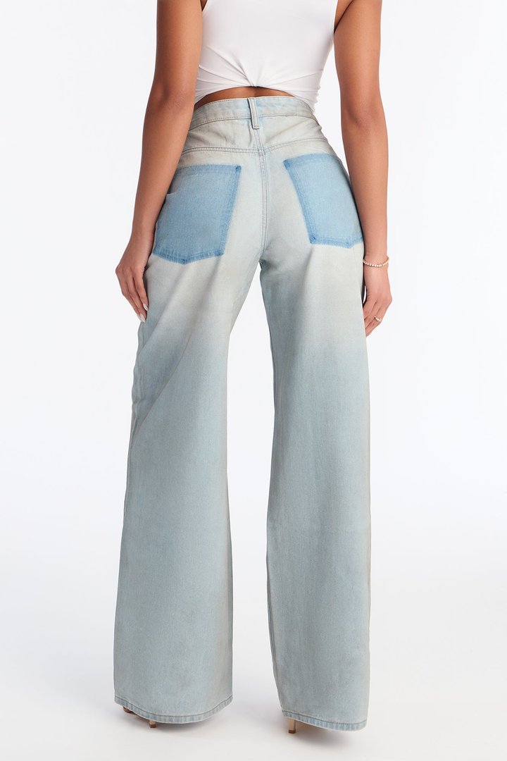 Marais Drop Waist Denim Jeans - Light Wash