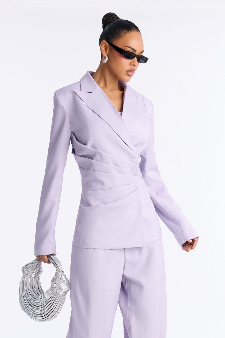 Dusk Till Dawn Ruched Blazer - Lilac