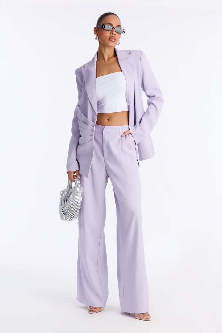 Dusk Till Dawn Ruched Blazer - Lilac