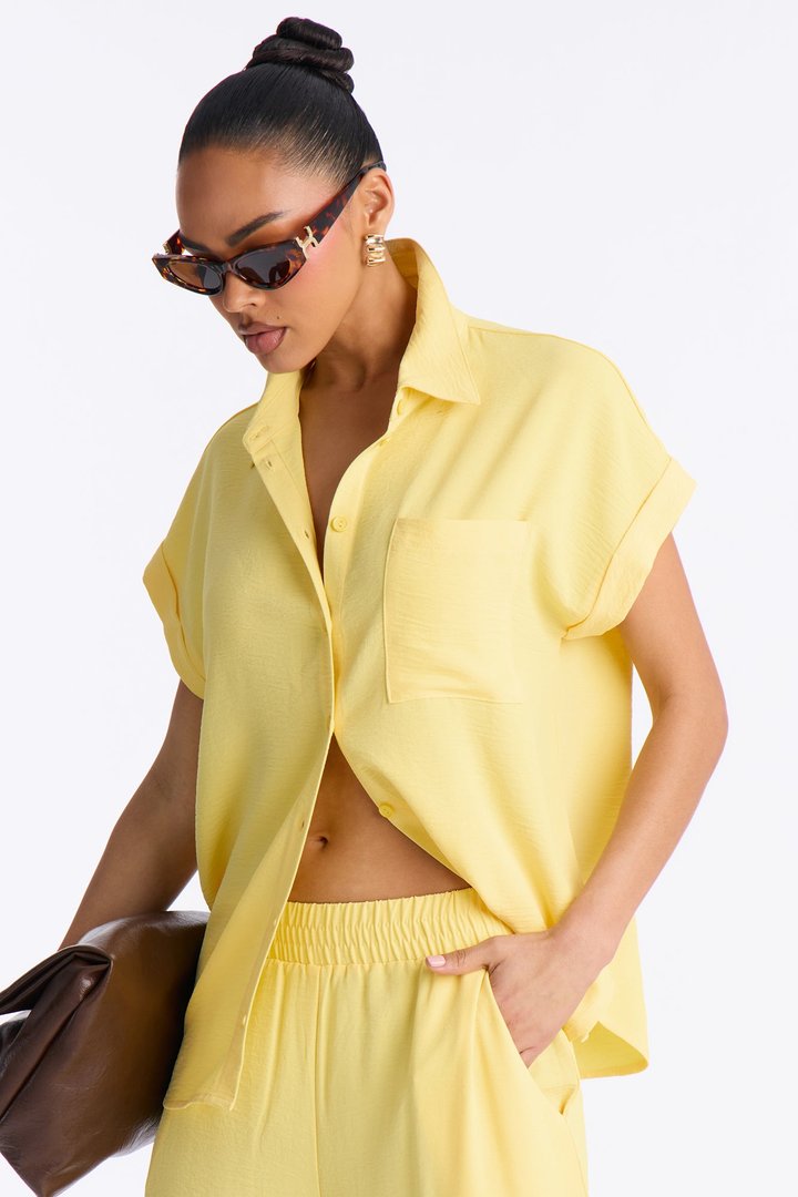 Makela Flowy Wide Leg Pant Set - Yellow