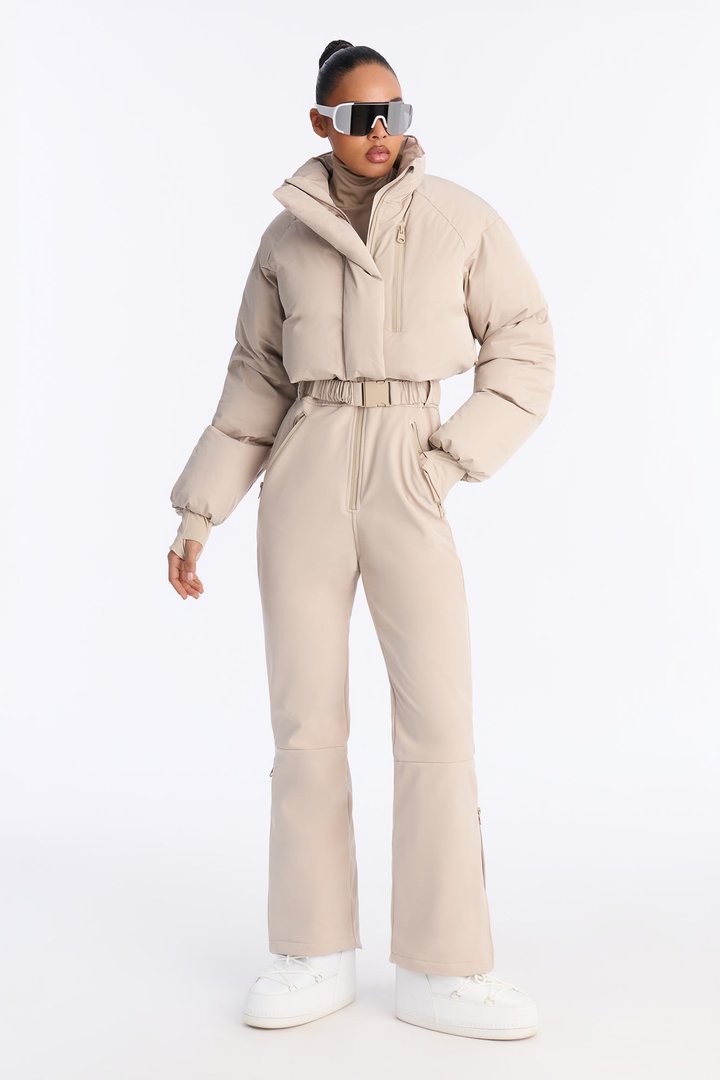 Snow Play Ski Jumpsuit - Taupe