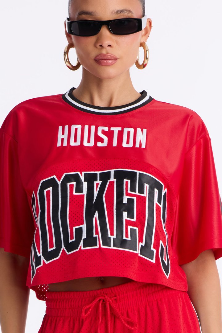 NBA Houston Rockets Cropped Tee - Red