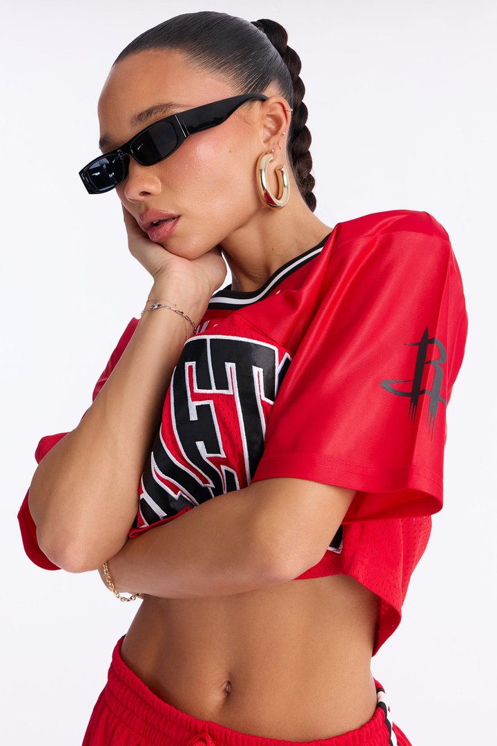 NBA Houston Rockets Cropped Tee - Red