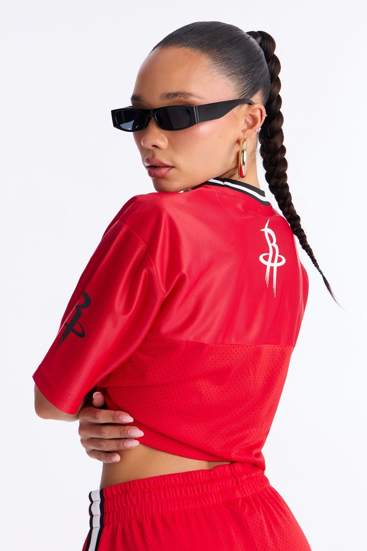 NBA Houston Rockets Cropped Tee - Red
