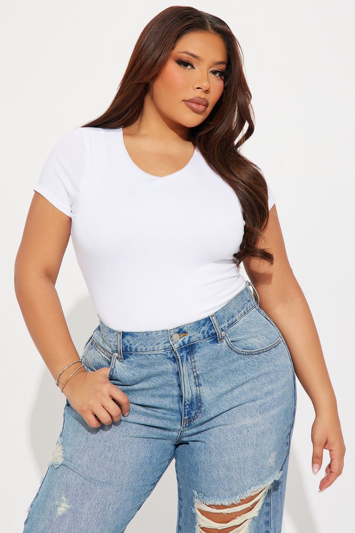 Samara Double Layered Bodysuit - White