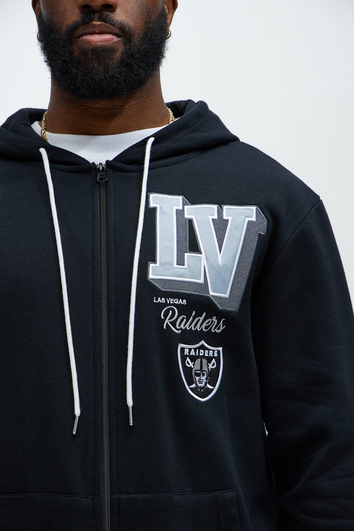 Raiders Bold Zipp Hoodie - Black