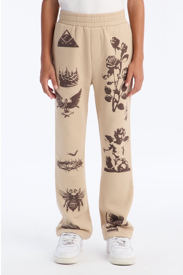 Mini Rogue Culture Skinny Flare Sweatpants - Taupe