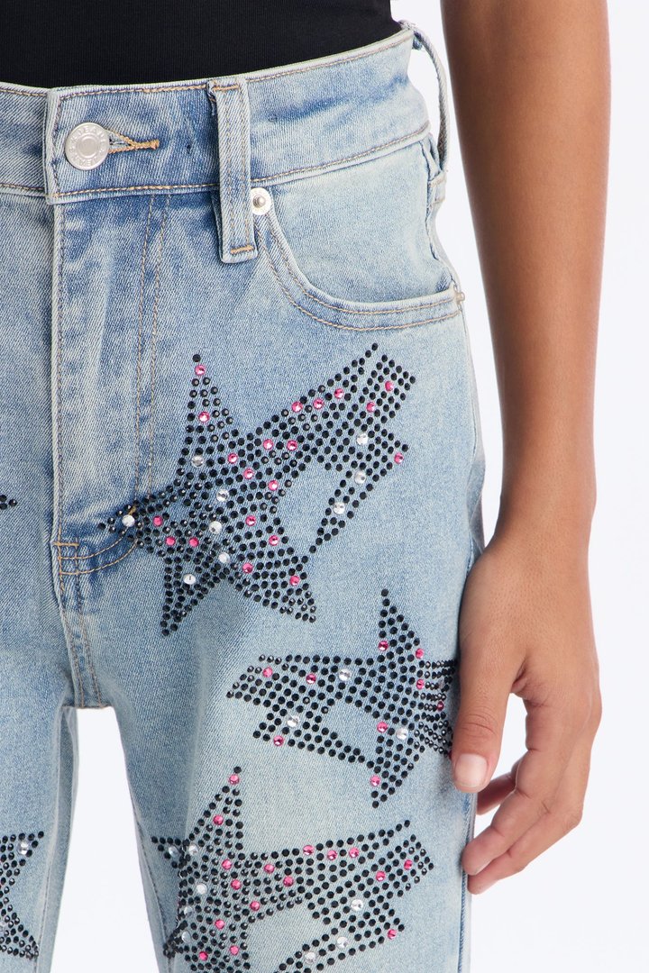 Mini Stacked Skinny Flare Skyfire Jean - Medium Blue Wash