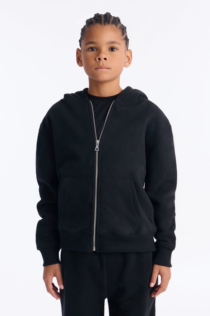 Mini 410 Oversized Zip Hoodie - Black