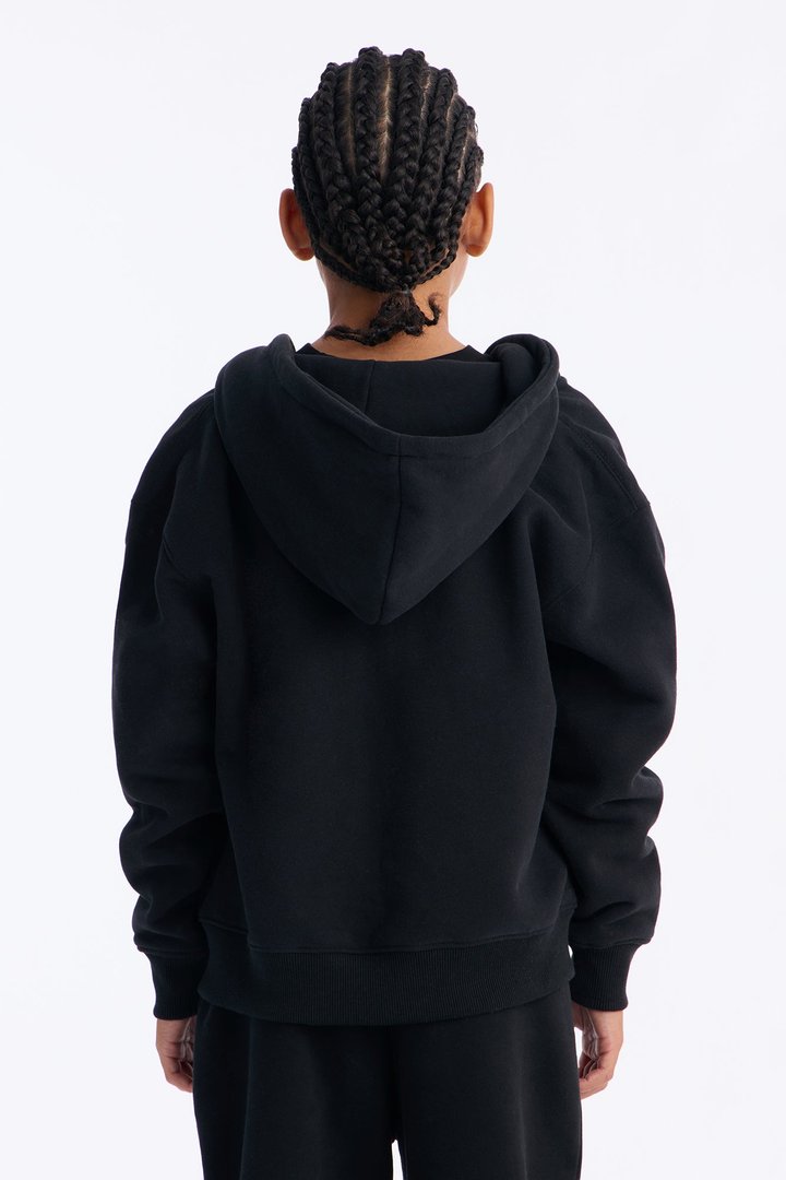 Mini 410 Oversized Zip Hoodie - Black