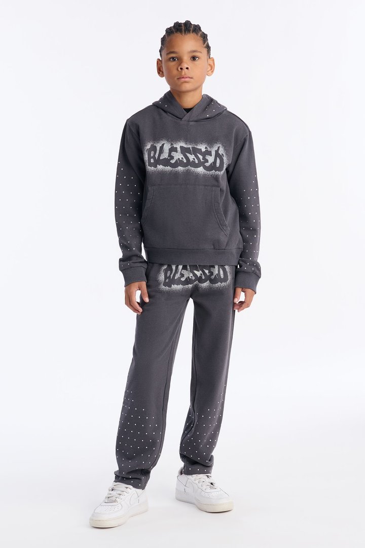 Mini Blessed Every Day Pullover Hoodie - Grey
