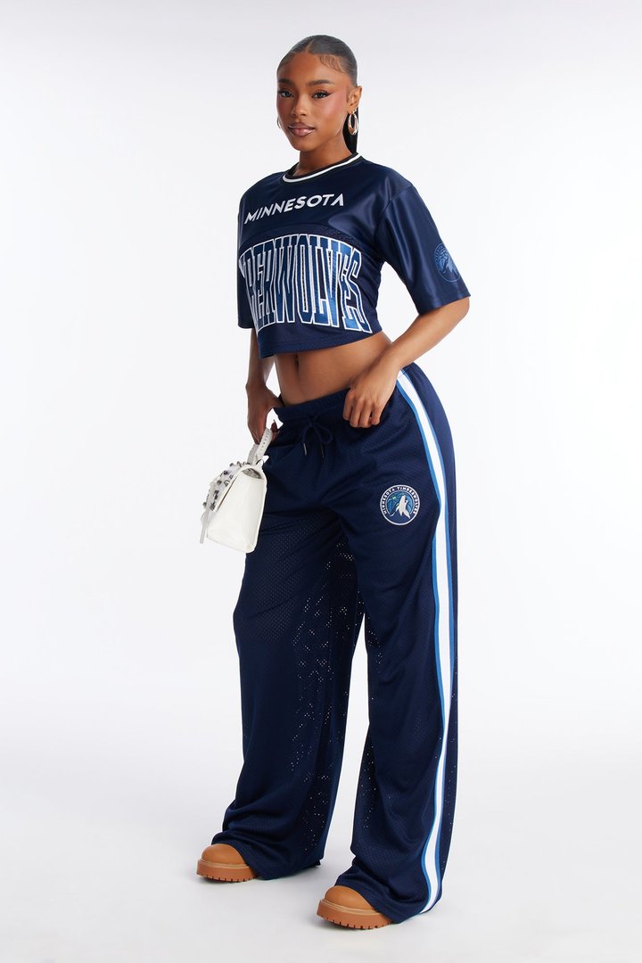 NBA Minnesota Timberwolves Cropped Tee - Navy