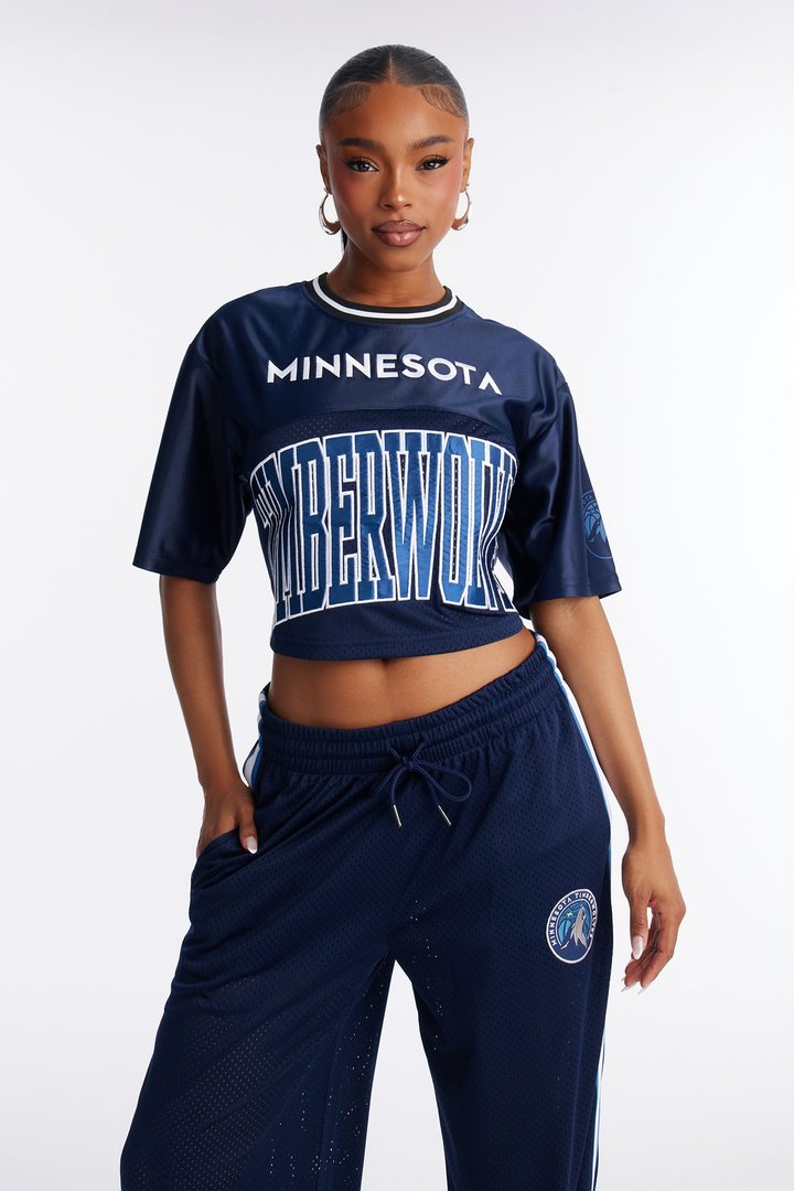 NBA Minnesota Timberwolves Cropped Tee - Navy