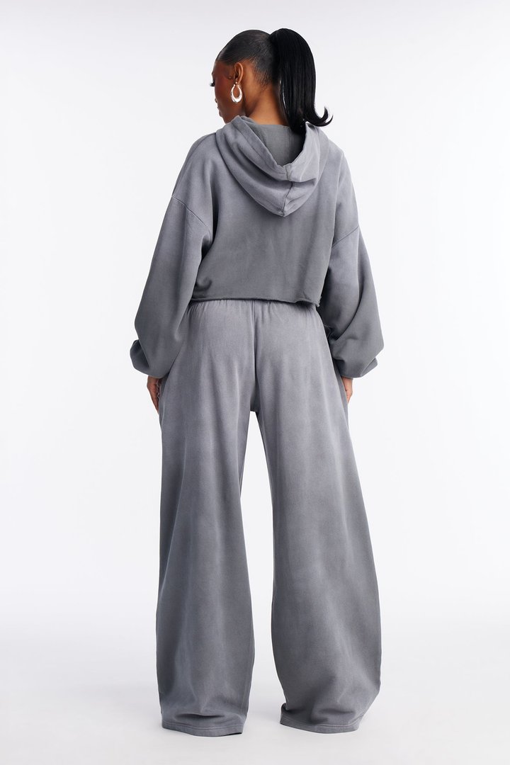 Savage Heart Washed Fleece Pant Set - Black Wash