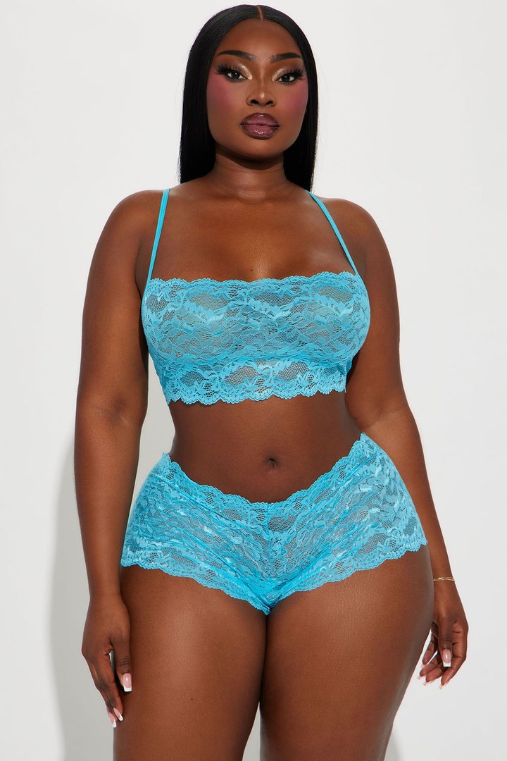 Sultry Moments Lace 2 Piece Set - Turquoise