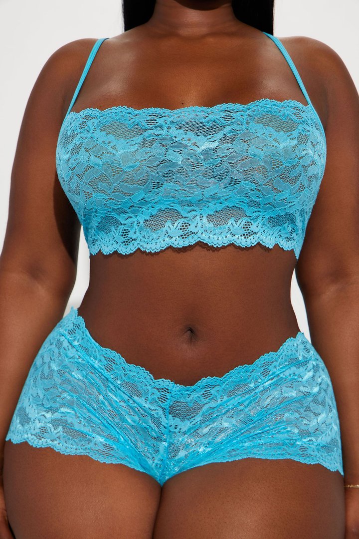 Sultry Moments Lace 2 Piece Set - Turquoise