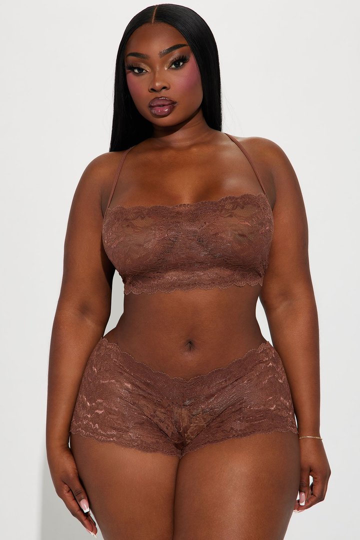 Sultry Moments Lace 2 Piece Set - Chocolate