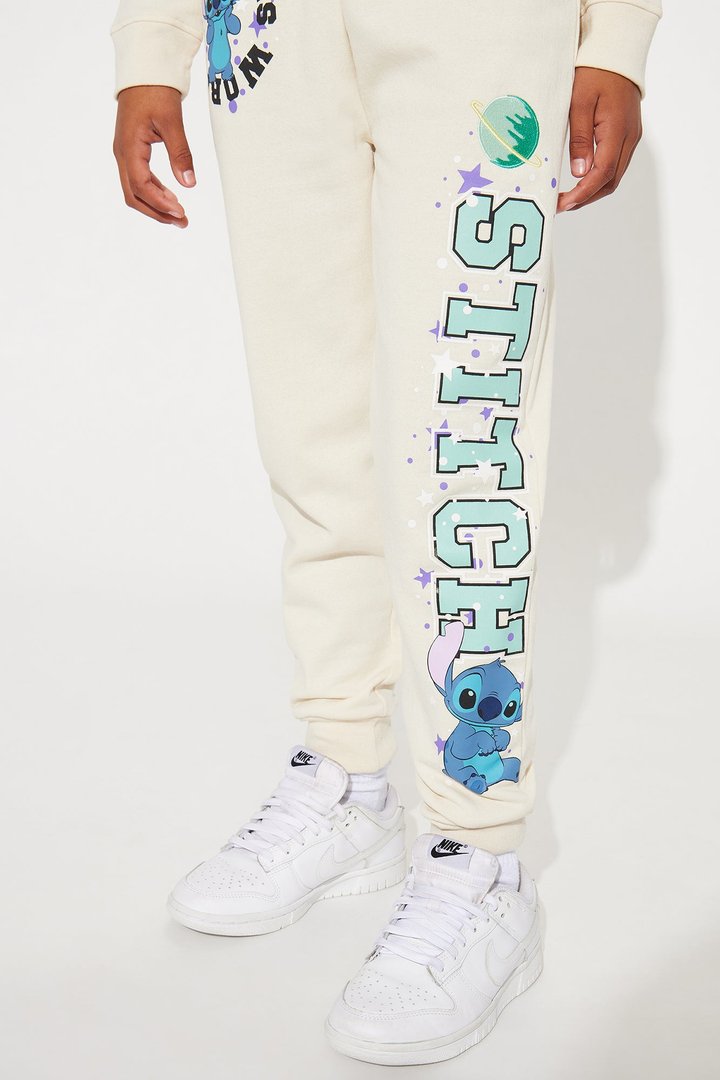 Mini Stitch Crew Neck Jogger Set - Ivory