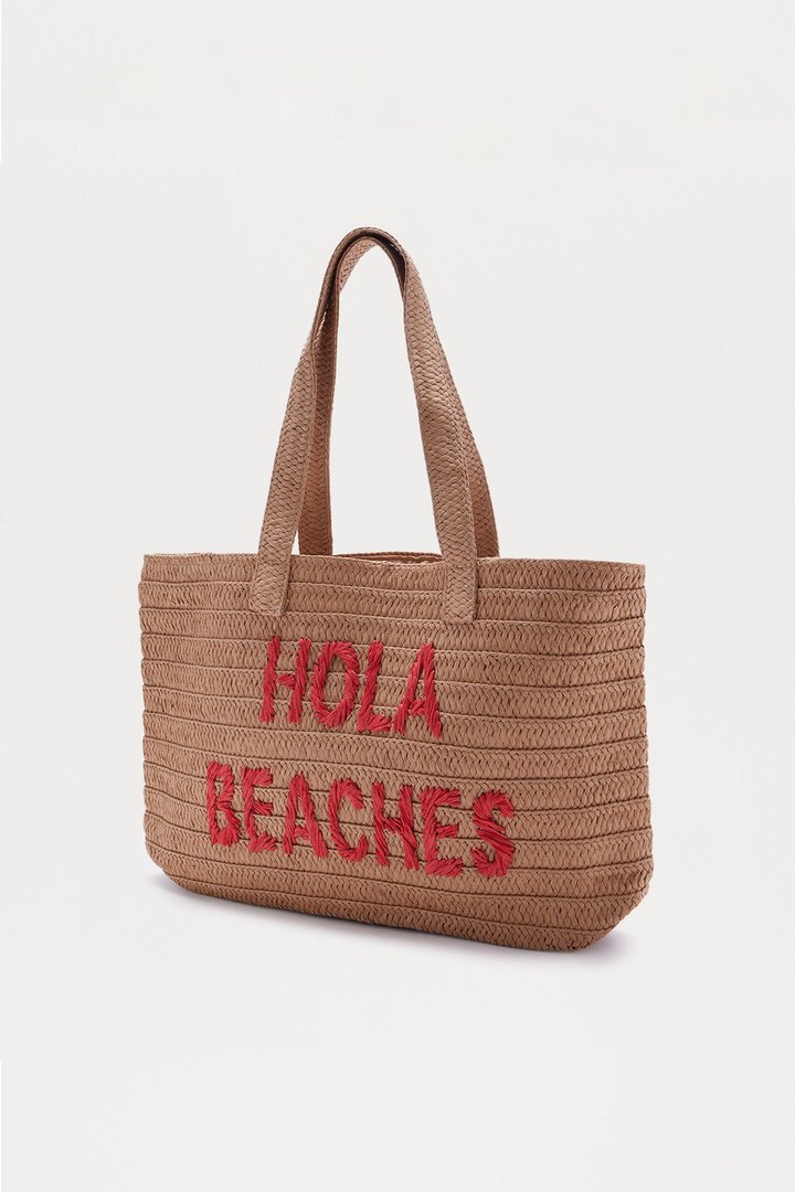 Hola Beaches Tote Bag - Tan