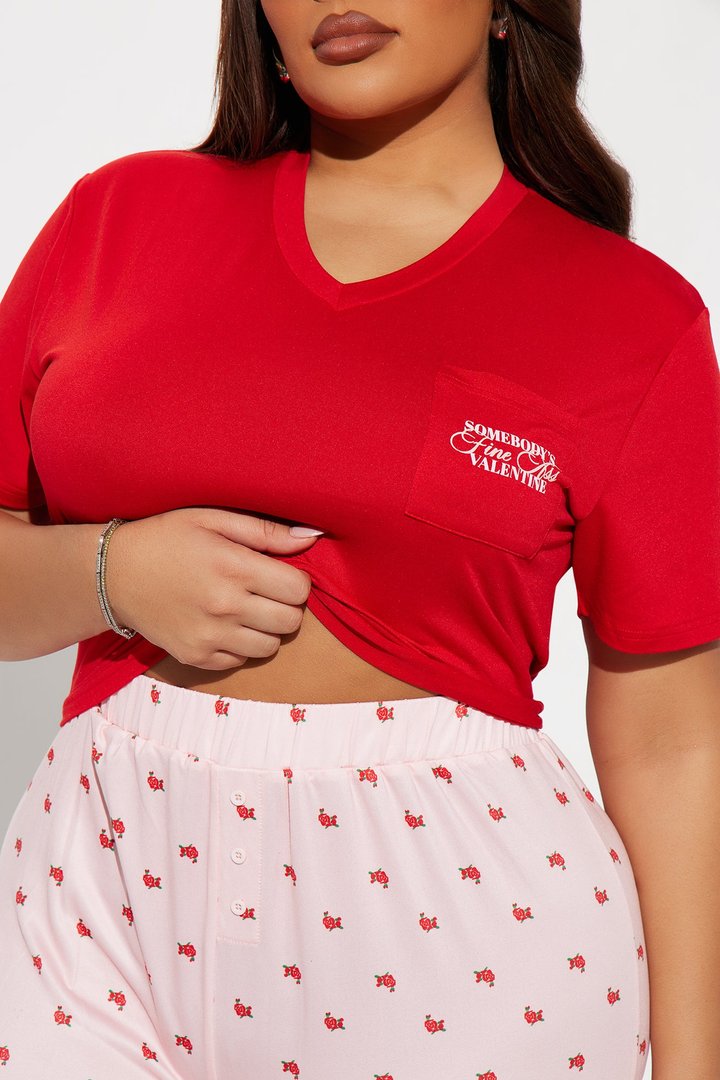 Somebody's Valentine PJ Boxer Short Set - Red/combo