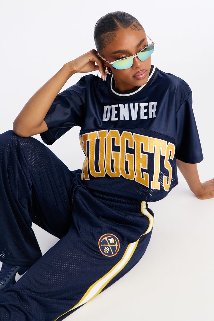 NBA Denver Nuggets Cropped Tee - Navy