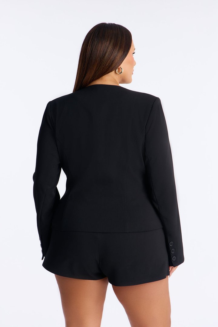 Amaya Blazer Skort Set - Black