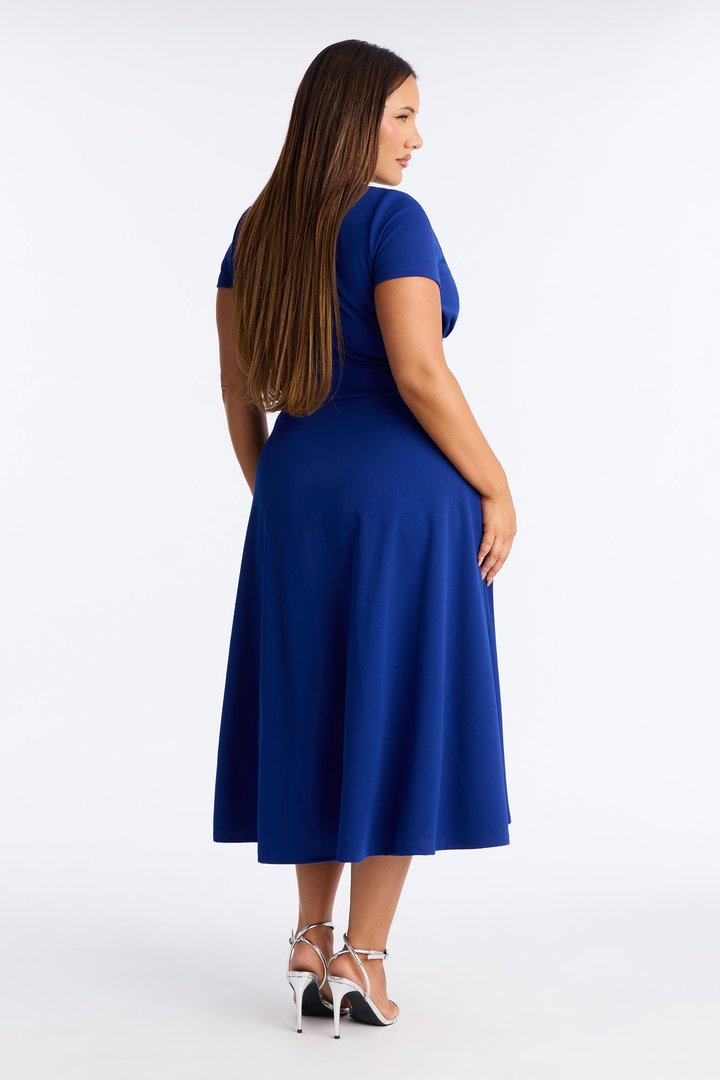 Charolette Short Sleeve Midi Dress - Navy