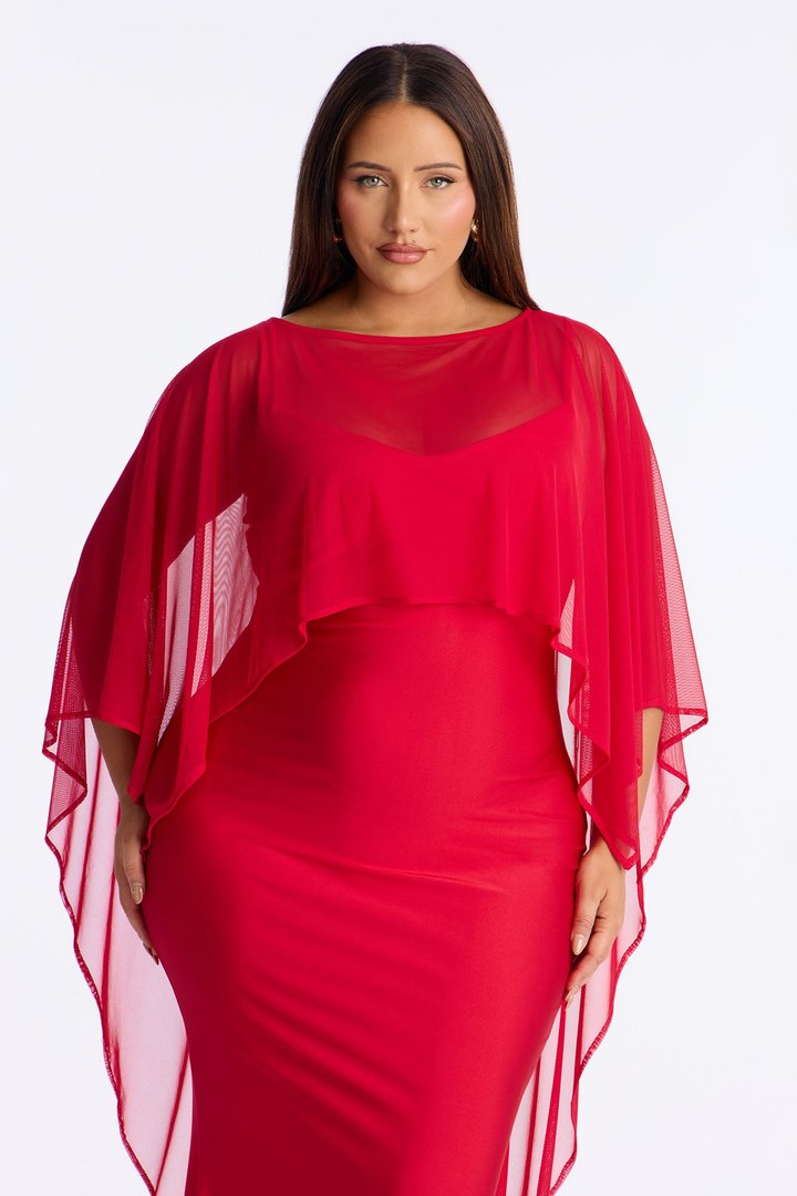 Staying True Satin Maxi Dress - Red