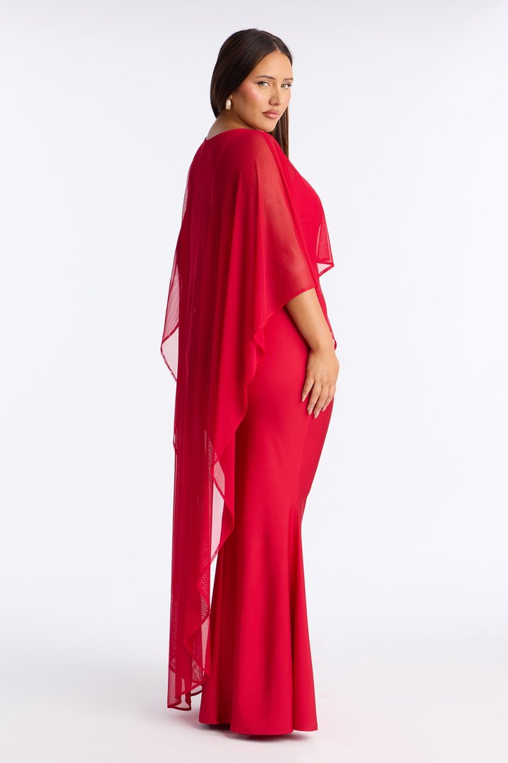 Staying True Satin Maxi Dress - Red