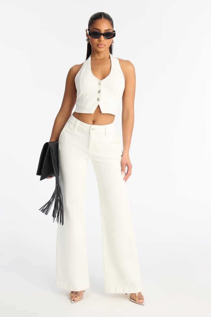 Delusional Drop Waist Jeans - White