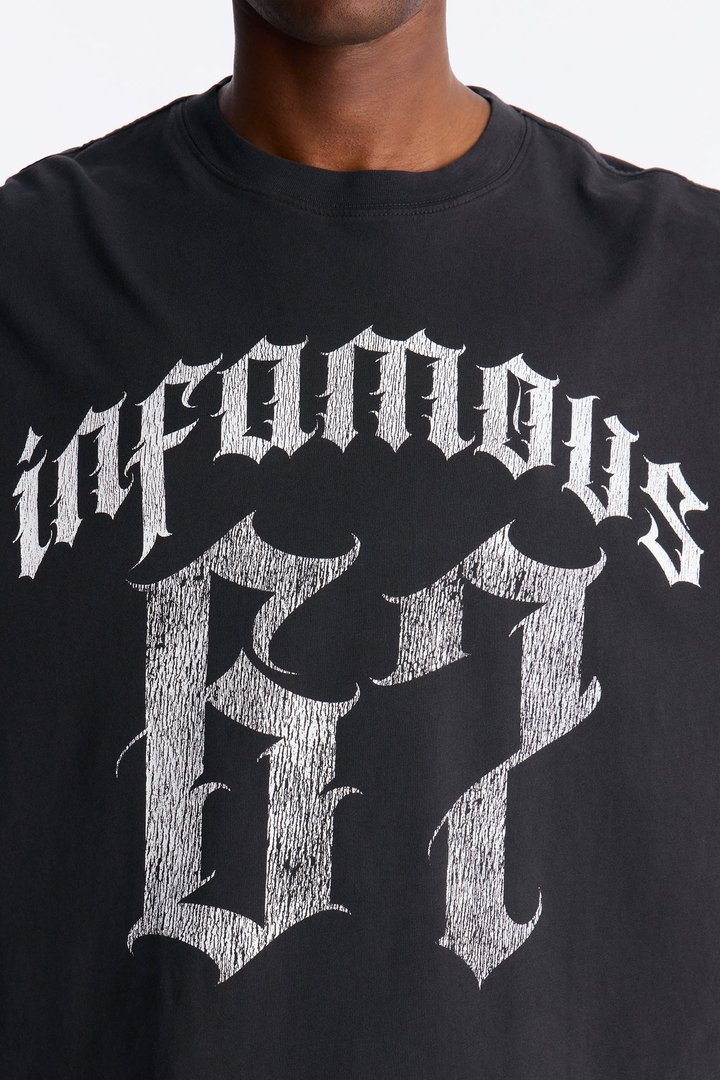 Infamous Team Oversized Short Sleeve Tee - Black Wash