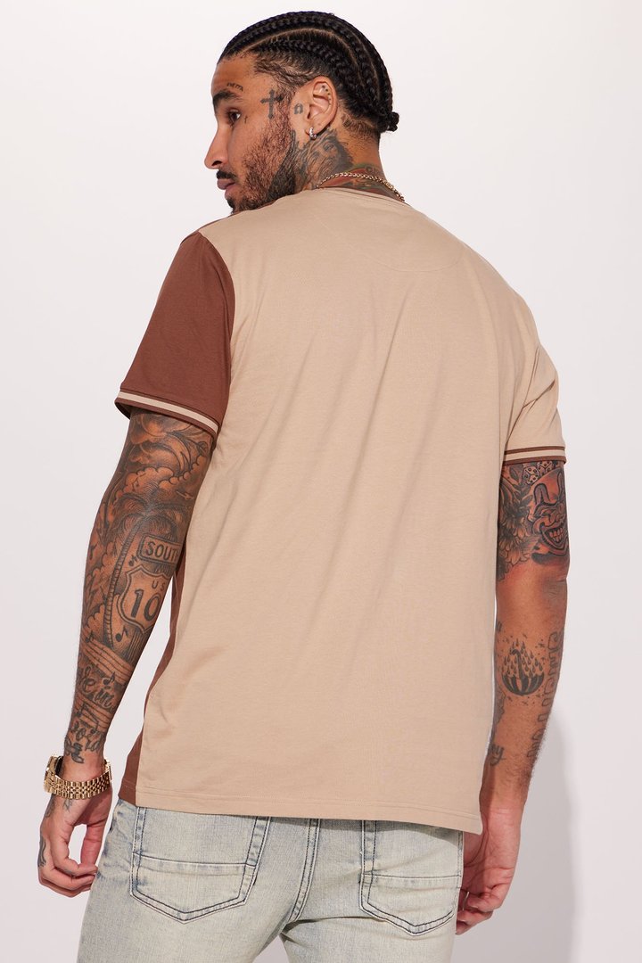 GOAT Color Block Short Sleeve Tee - Brown