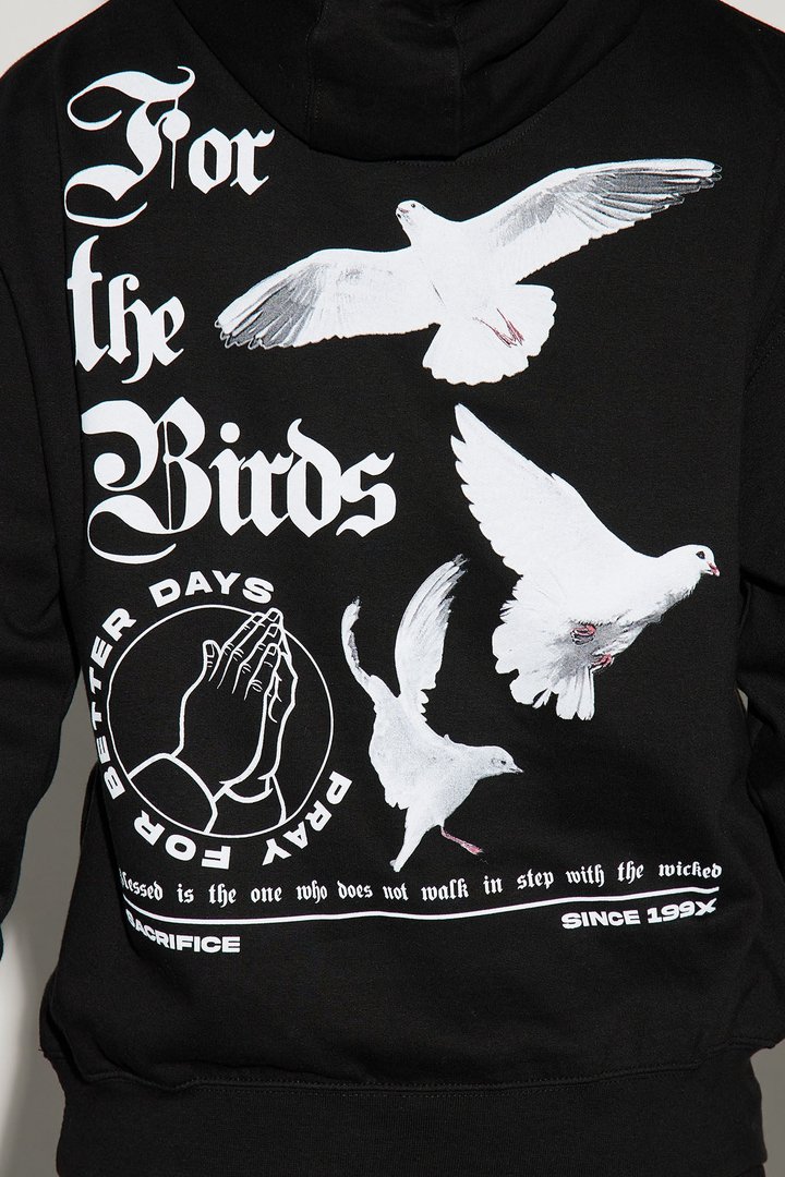 For The Birds Hoodie - Black