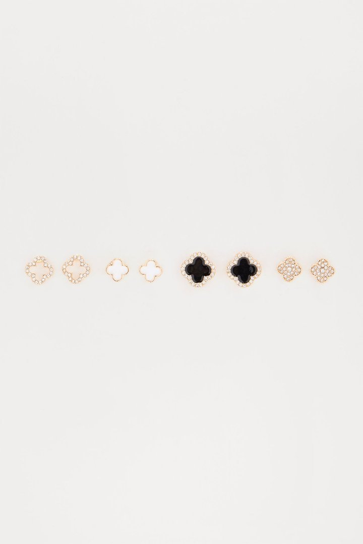 Alix 4 Piece Earring Set - Gold/combo